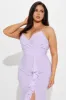 Hailey Ruffle Slit Gown - Lavender sold by Fashion Nova