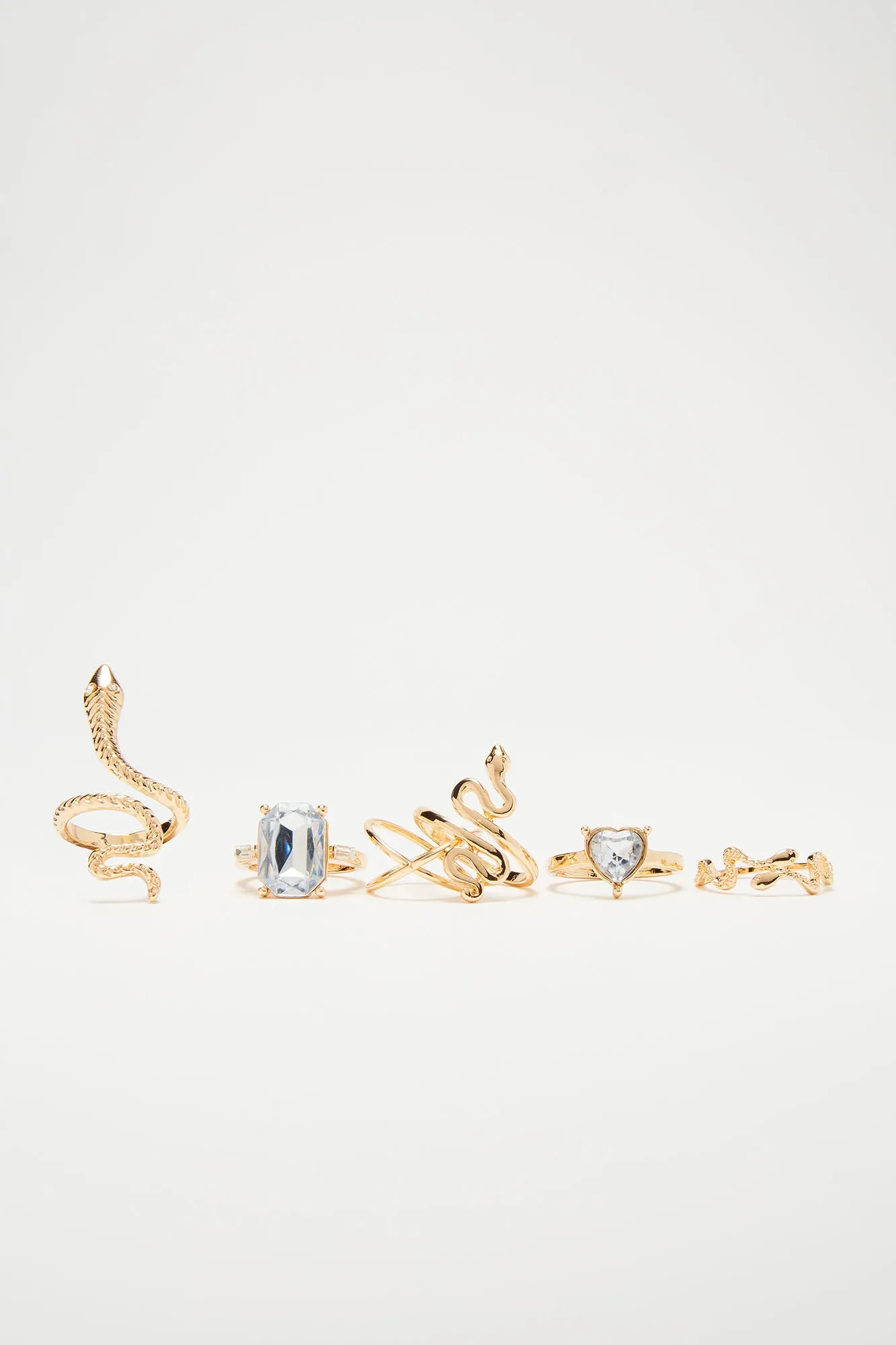 Sacred Serpent 6 Piece Ring Set - Gold/Clear sold by Fashion Nova product image thumbnail 3