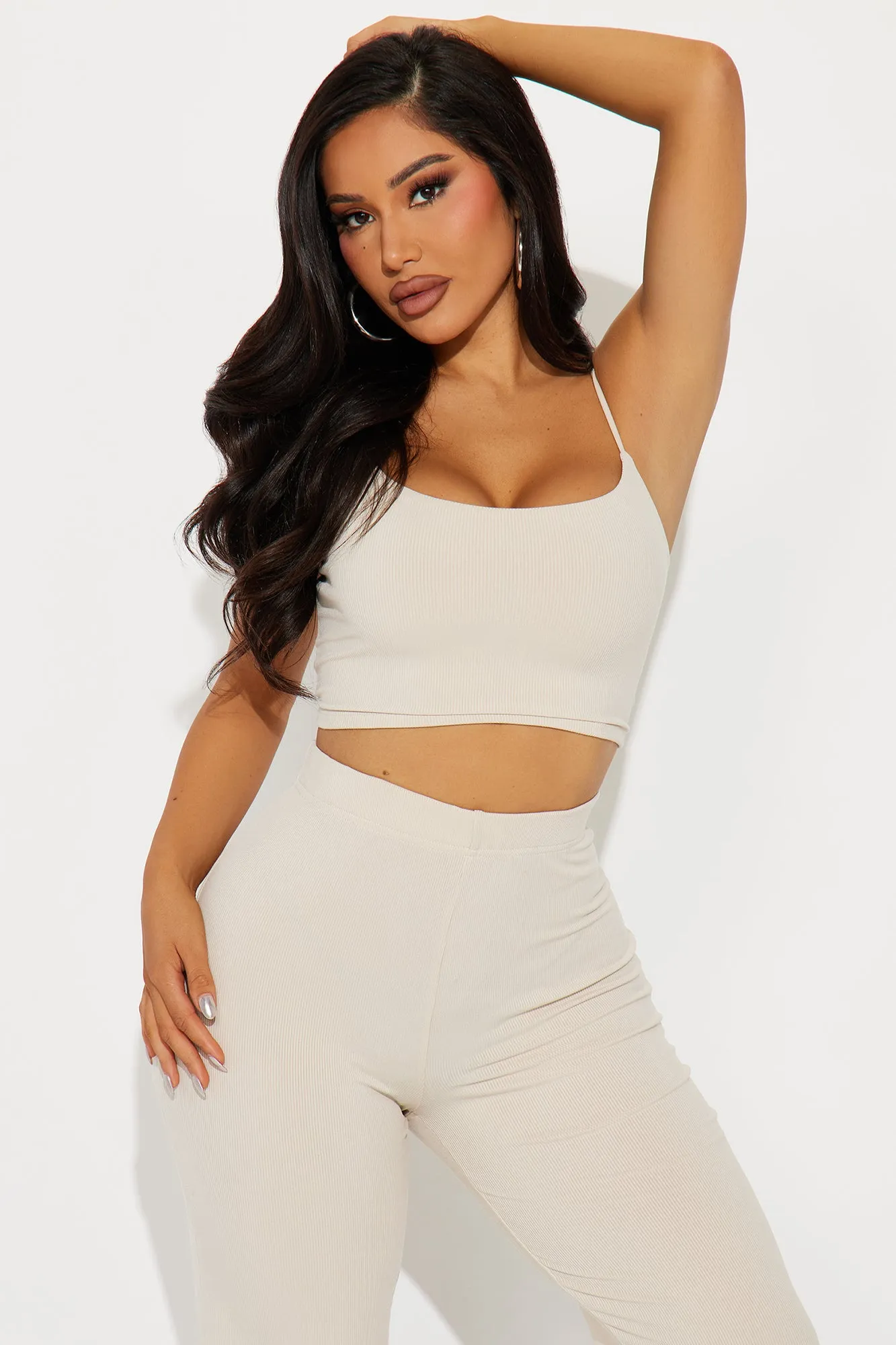 Sleepy Mood Ribbed PJ Pant Set - Oatmeal sold by Fashion Nova product image thumbnail 2