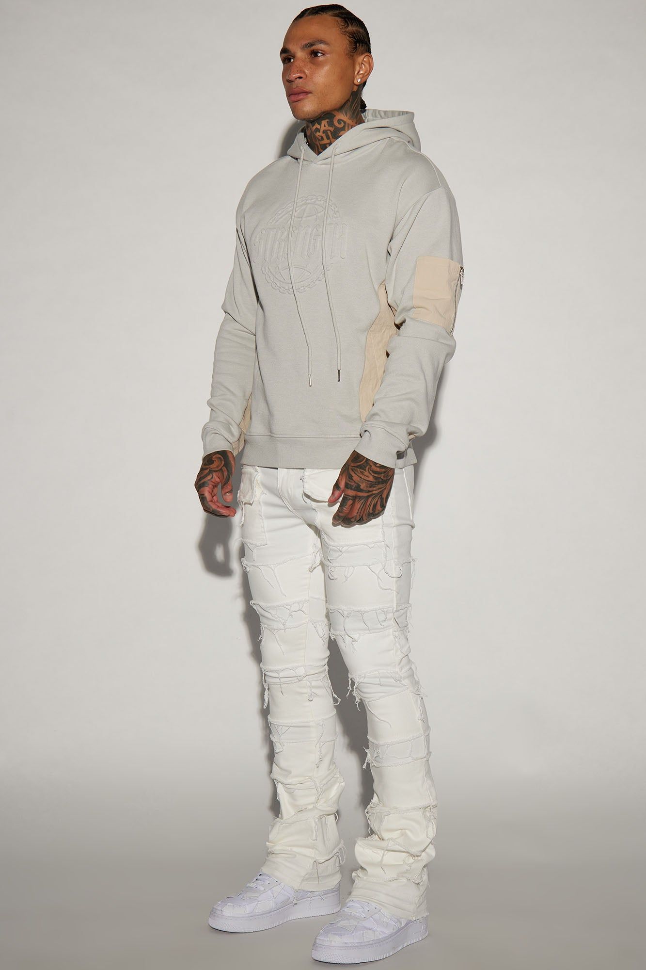 Keep It Going Fray Stacked Skinny Flare Jeans - White sold by Fashion Nova product image thumbnail 3