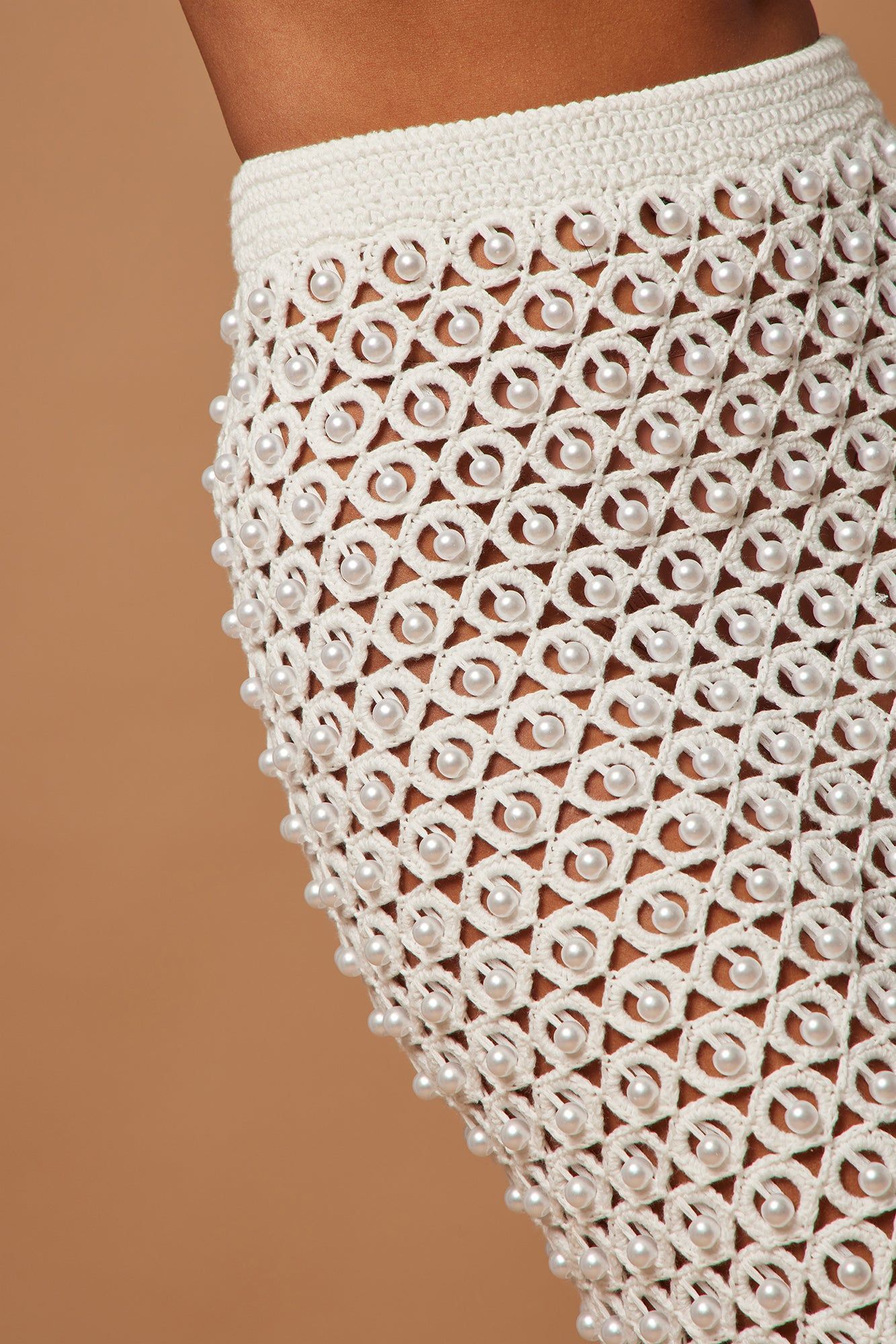 Miriam Pearl Crochet Midi Skirt - White sold by Fashion Nova product image thumbnail 3