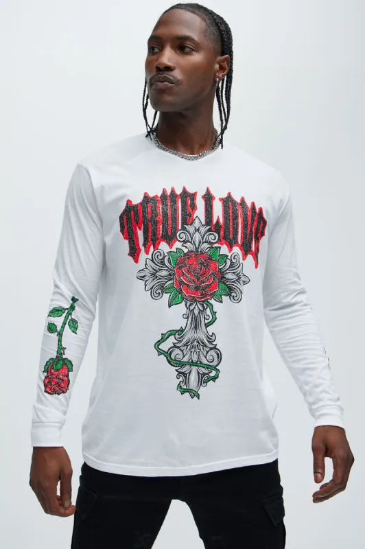 True Love Forever Long Sleeve Tee - White sold by Fashion Nova