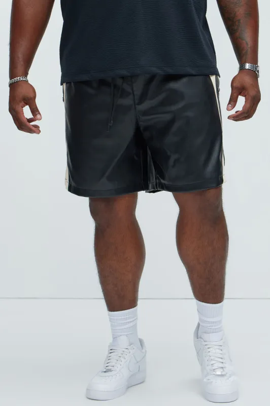 Stan Zip-Up Racing Shorts - Black/combo sold by Fashion Nova