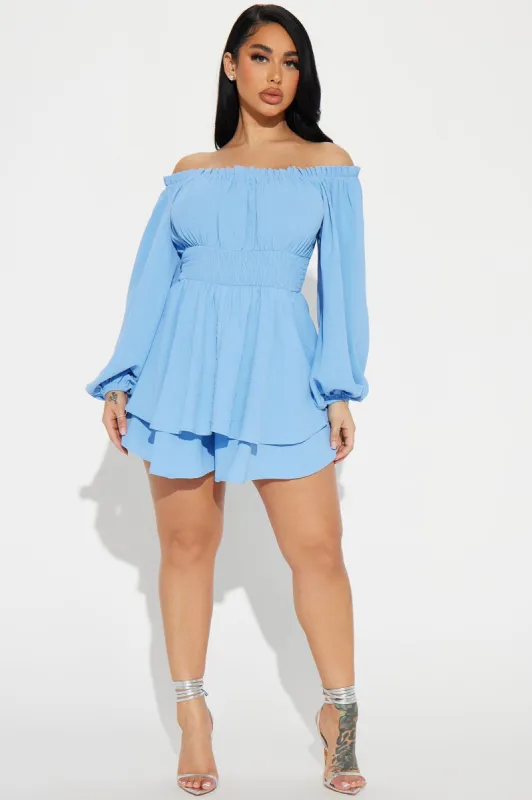 Truly Stunning Romper  - Blue sold by Fashion Nova