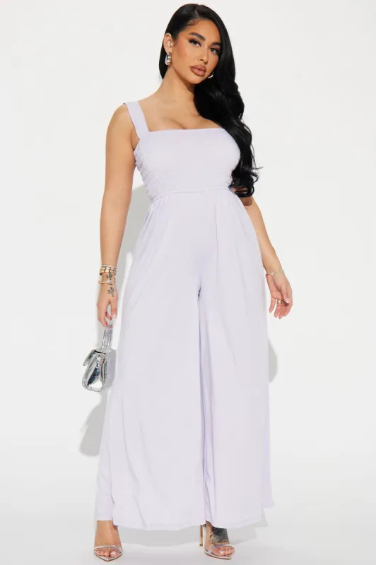 Count On Me Smocked Jumpsuit  - Periwinkle sold by Fashion Nova