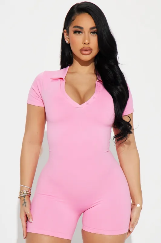 Tennis Club Flex Seamless Active Romper - Bubblegum Pink sold by Fashion Nova
