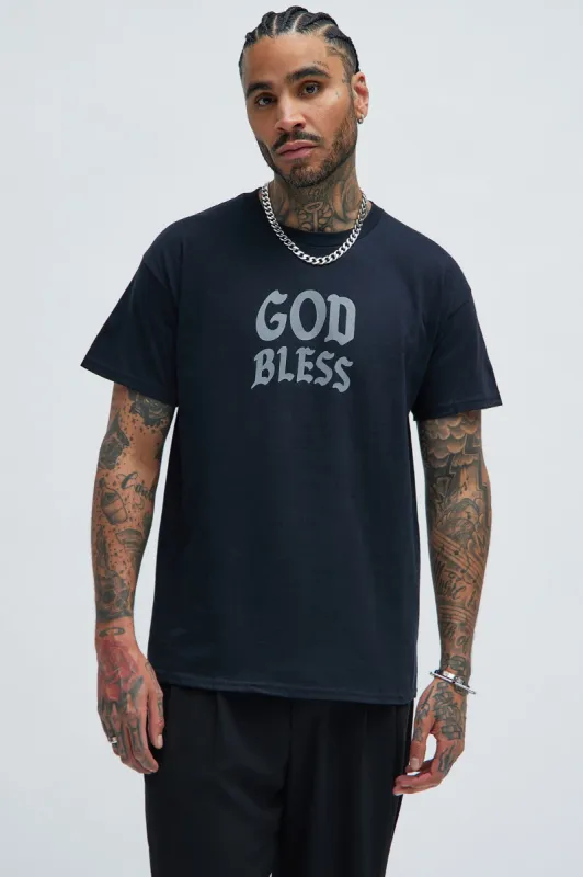 God Bless The Fam Short Sleeve Tee - Black sold by Fashion Nova
