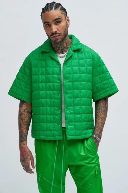 Othello Quilted Nylon Shirt - Green sold by Fashion Nova
