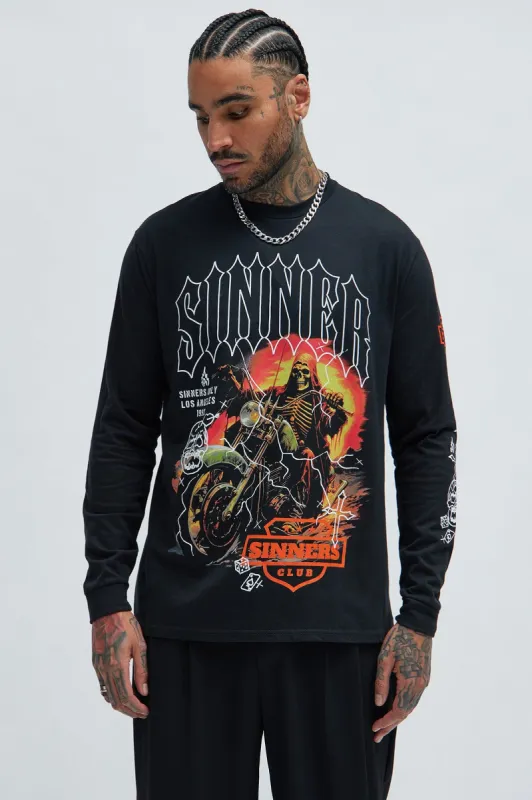 Sinners Only Long Sleeve Tee - Black sold by Fashion Nova