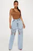 Let's Ride Western Boot Convertible Straight Leg Jeans - Light Wash sold by Fashion Nova