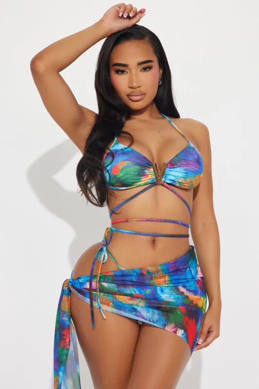 Island Wonder 3 Piece Bikini Set - Multi Color sold by Fashion Nova