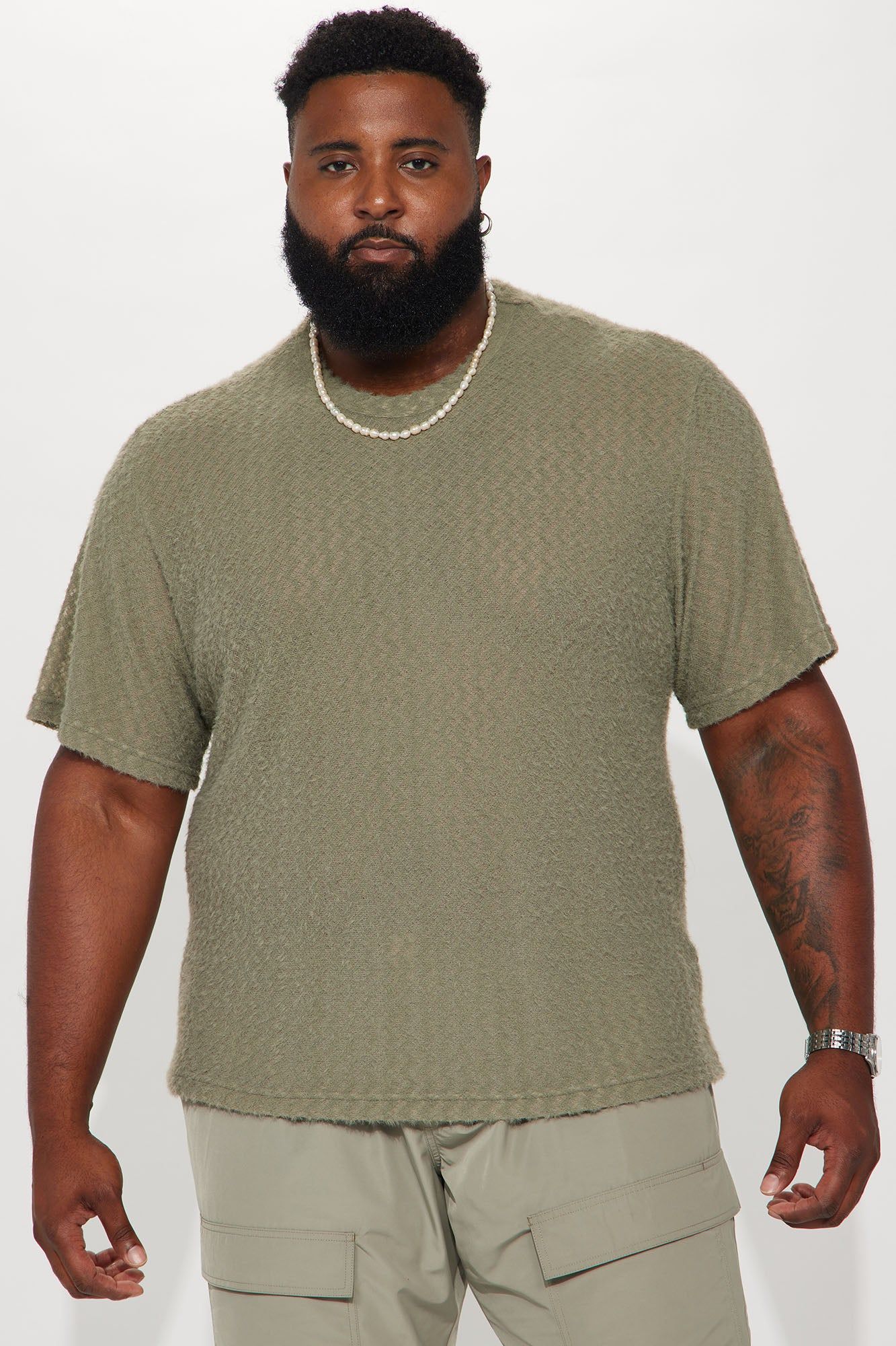 Beach Bum Comfy Short Sleeve Crew Tee - Olive sold by Fashion Nova