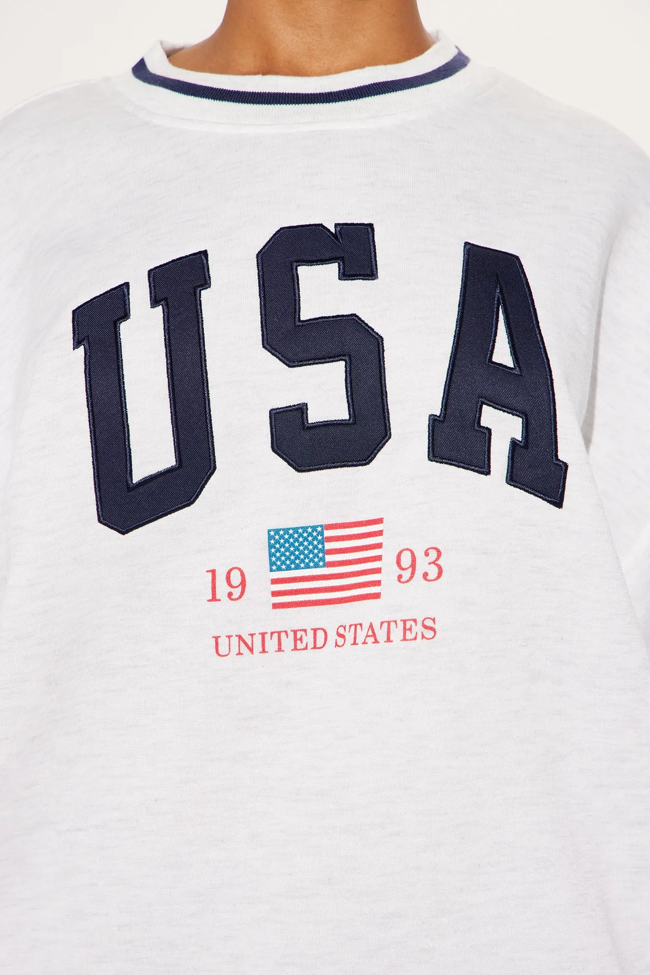 USA Blessed Crew Neck Sweatshirt - Heather Grey sold by Fashion Nova product image thumbnail 3