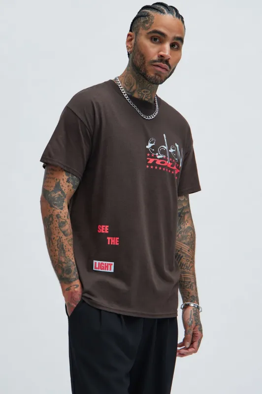 See The Light Short Sleeve Tee - Brown sold by Fashion Nova