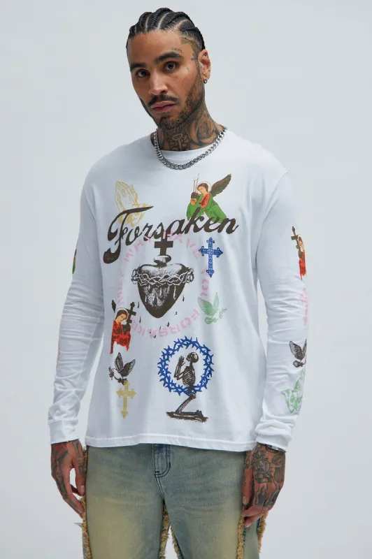 Forsaken Long Sleeve Tee - White sold by Fashion Nova