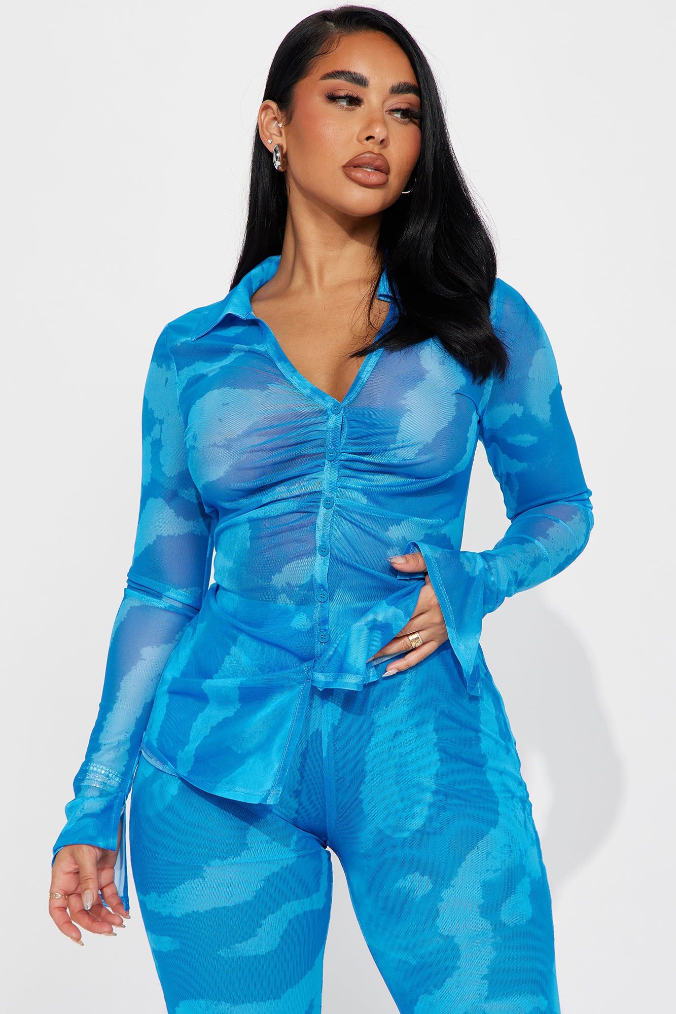 Carolina Mesh Pant Set - Blue sold by Fashion Nova product image thumbnail 2