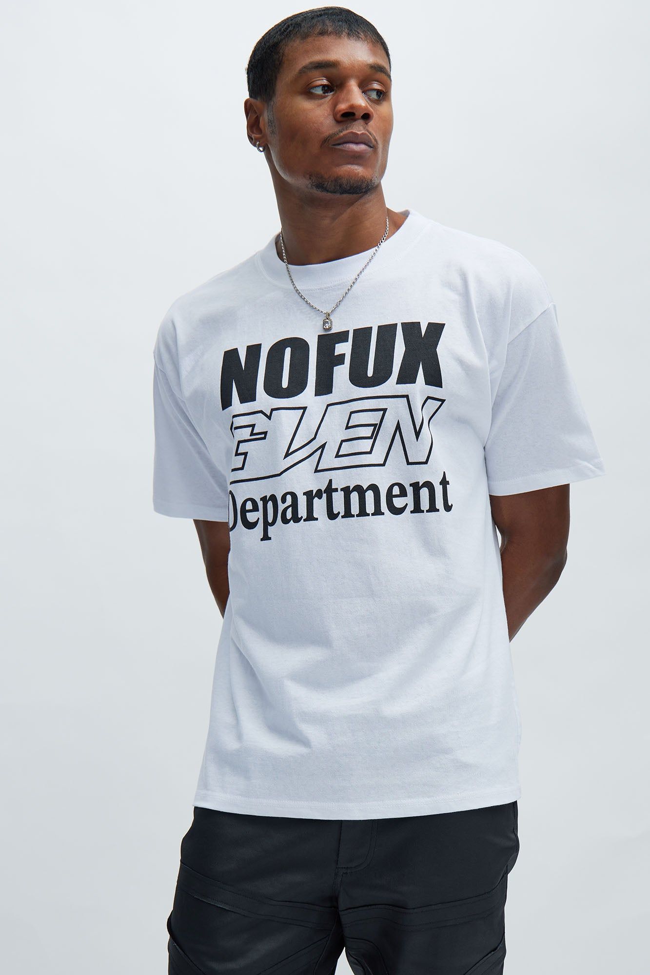 No Fux Given Boxy Short Sleeve Tee - White sold by Fashion Nova