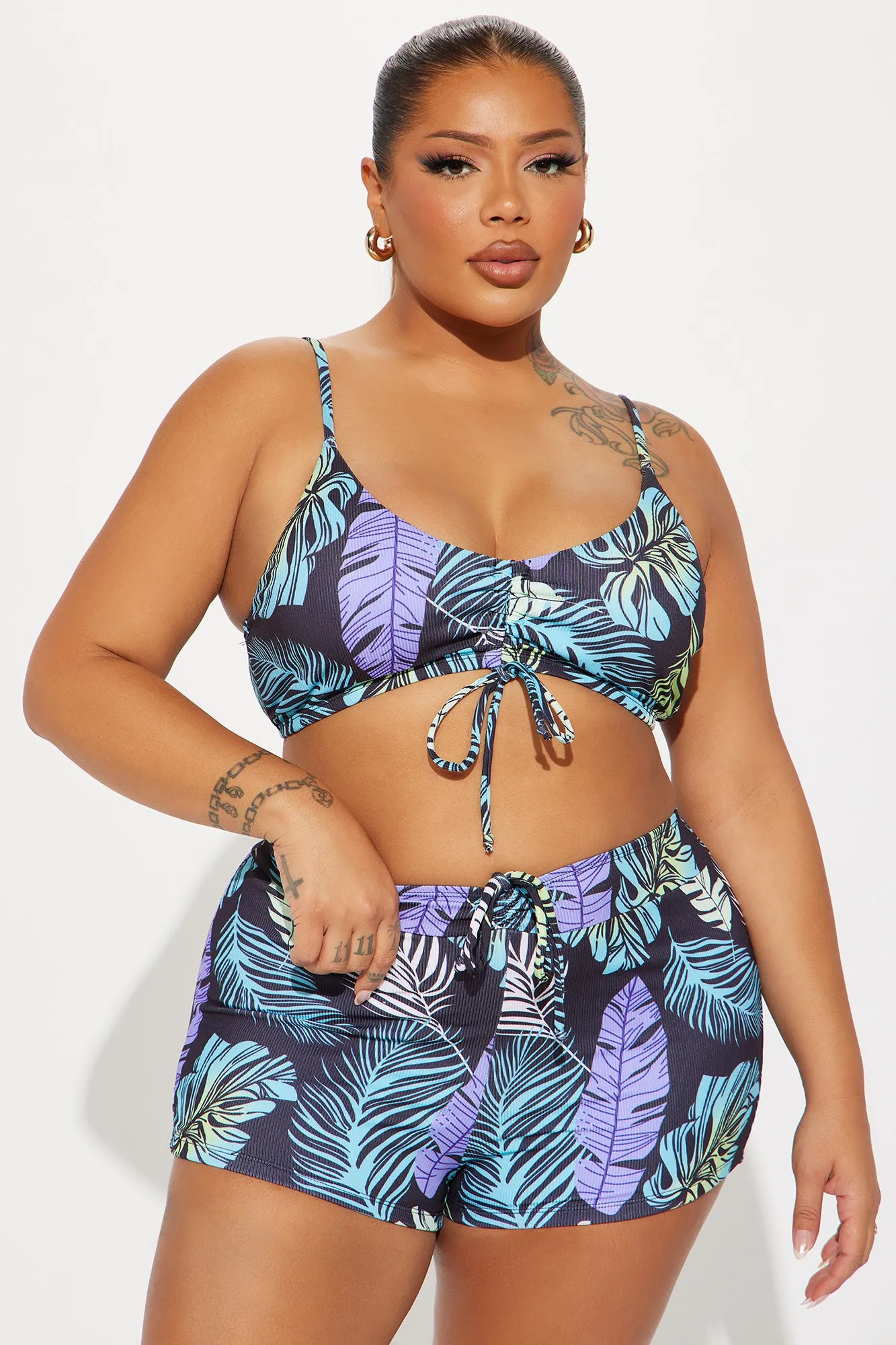 Sarah Boyshort 2 Piece Bikini - Black/combo sold by Fashion Nova product image thumbnail 4