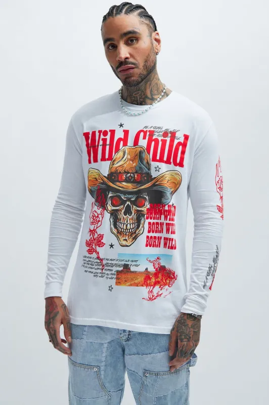 Wild Child Long Sleeve Tee - White sold by Fashion Nova