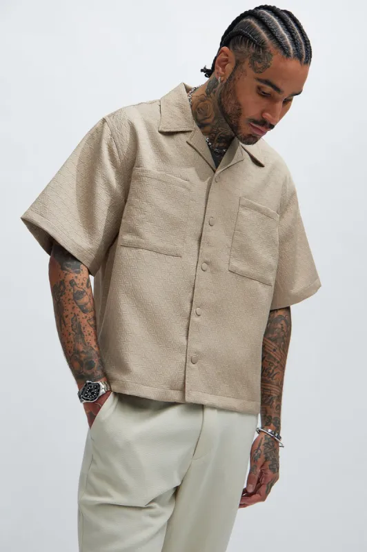 Irving Jacquard Shirt - Tan made by Fashion Nova