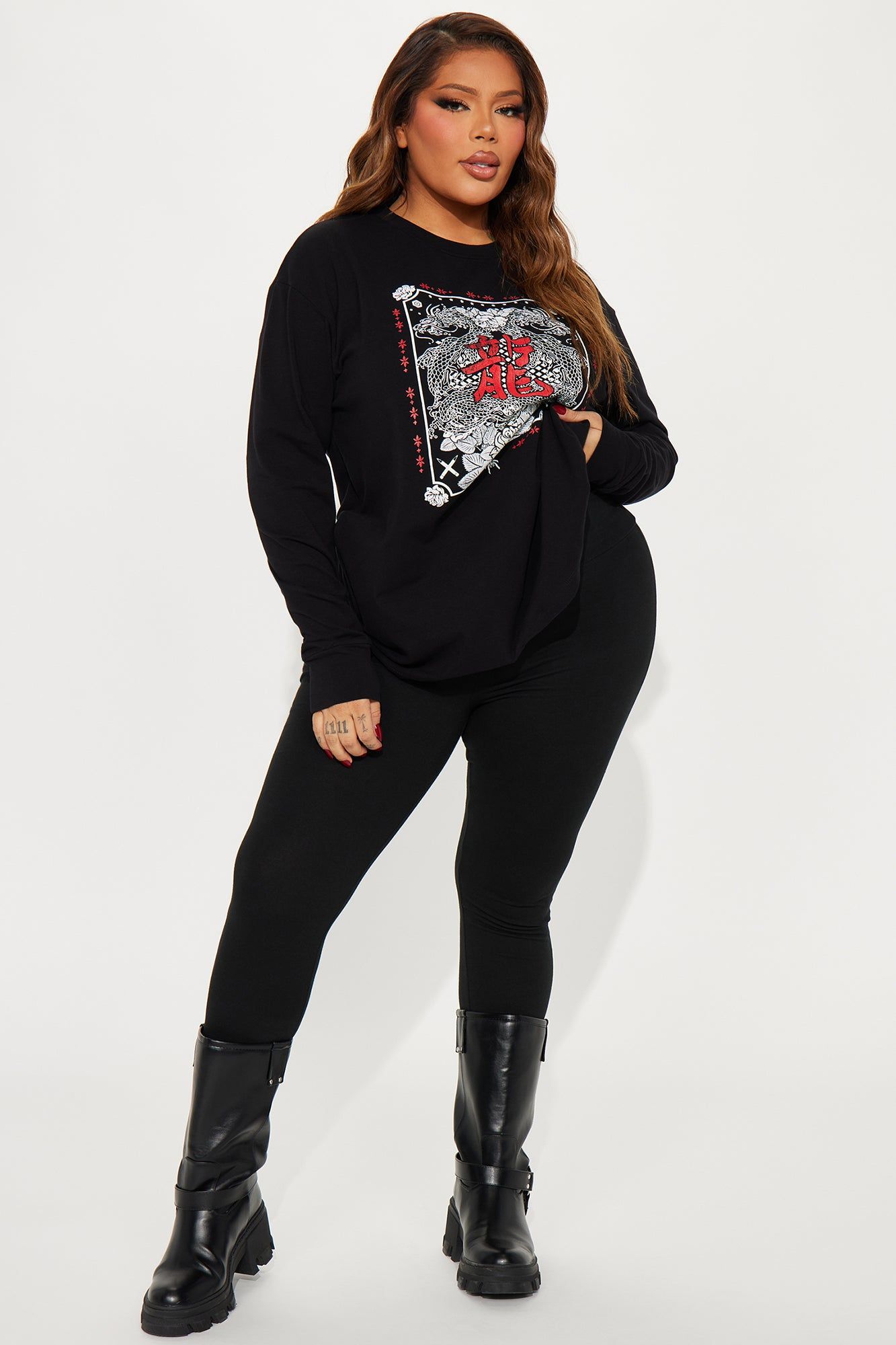 Modern Scripture Legging Set - Black/combo sold by Fashion Nova product image thumbnail 5