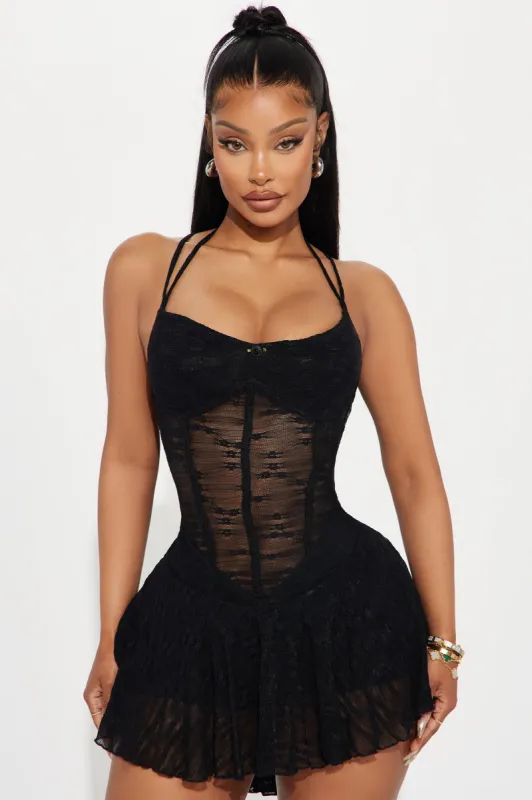 All Or Nothing Lace Micro Mini Dress - Black | Parallel