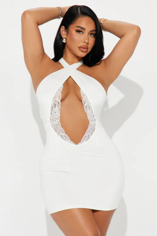 Kourtney Micro Mini Dress - White sold by Fashion Nova