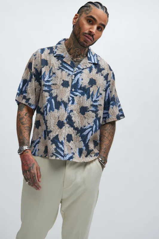 Kaw Textured Shirt - Tan/Multi sold by Fashion Nova