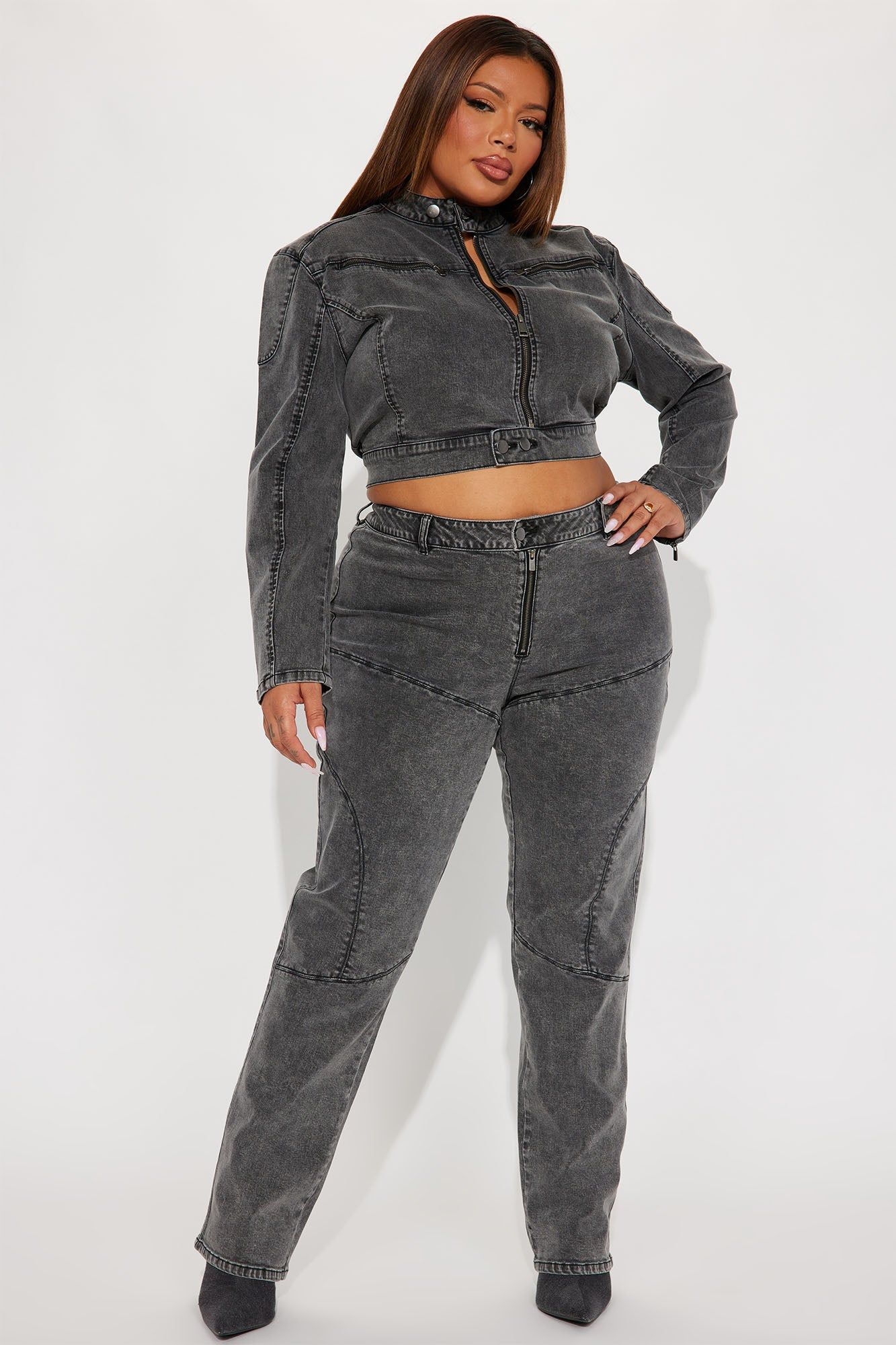 On The Road Stretch Straight Leg Jeans - Black Wash sold by Fashion Nova product image thumbnail 5