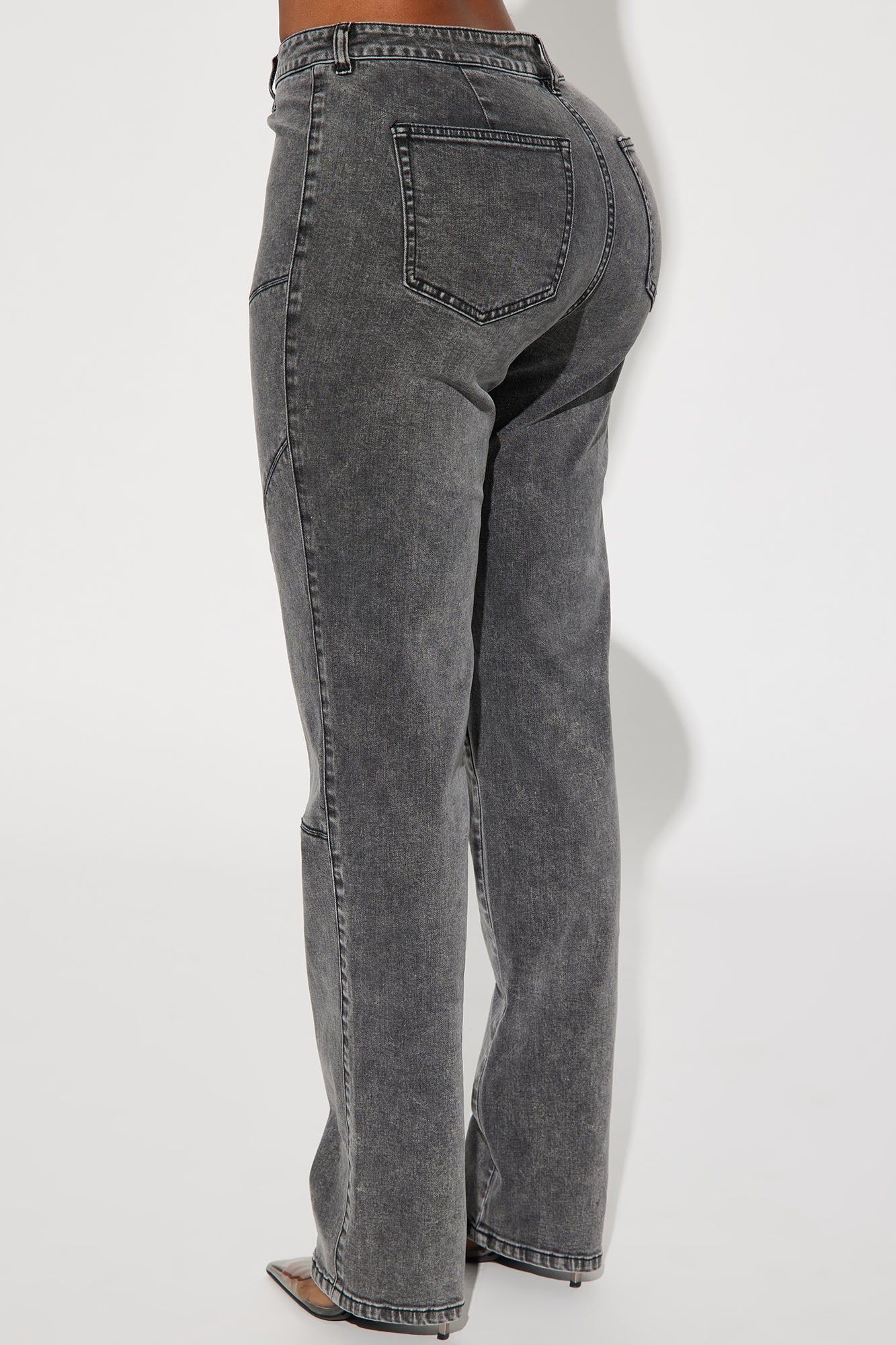 On The Road Stretch Straight Leg Jeans - Black Wash sold by Fashion Nova product image thumbnail 3