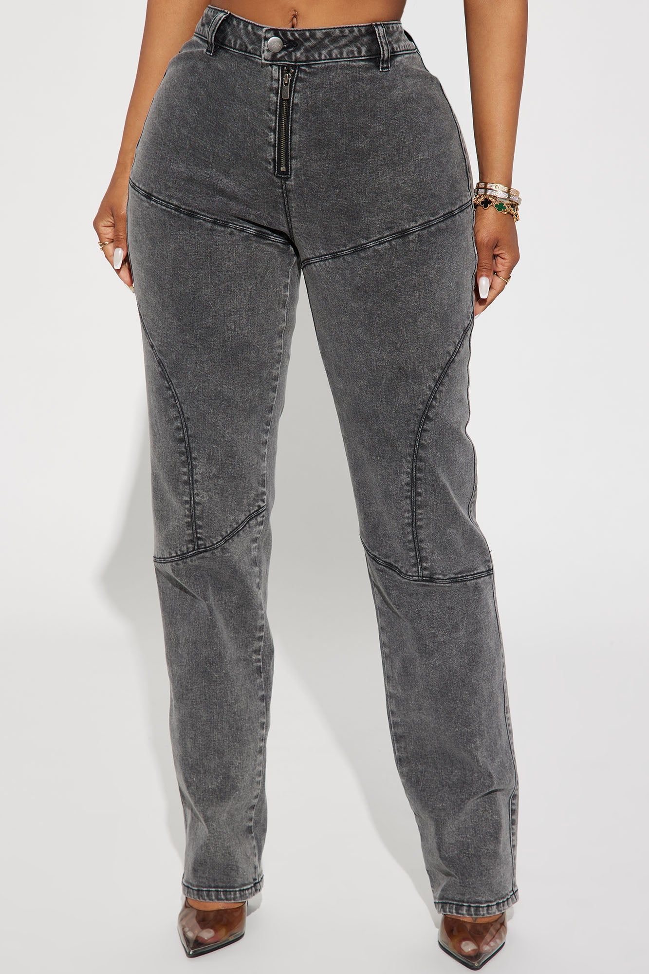 On The Road Stretch Straight Leg Jeans - Black Wash sold by Fashion Nova product image thumbnail 2