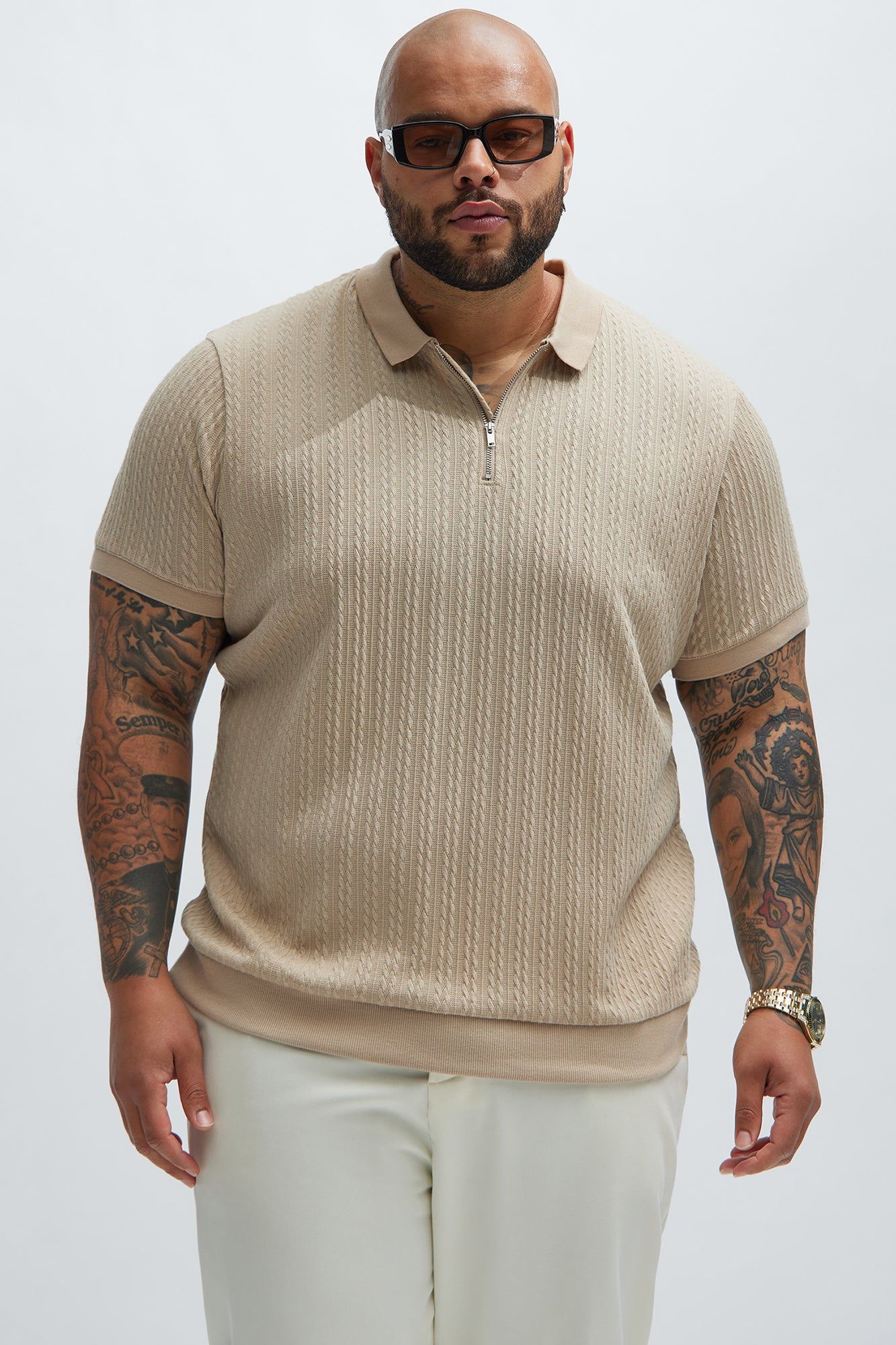 Caddie Short Sleeve Polo - Cream sold by Fashion Nova