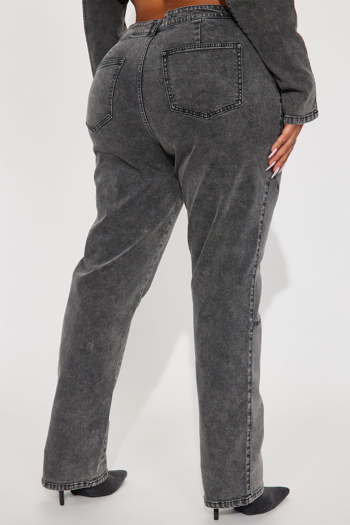 On The Road Stretch Straight Leg Jeans - Black Wash sold by Fashion Nova product image thumbnail 7