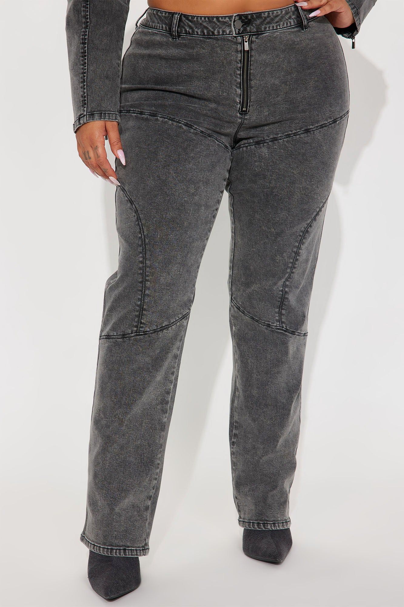 On The Road Stretch Straight Leg Jeans - Black Wash sold by Fashion Nova product image thumbnail 6