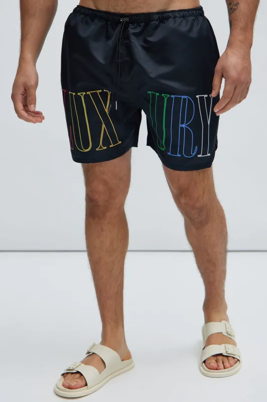 Luxury Life Swim Trunks - Black sold by Fashion Nova