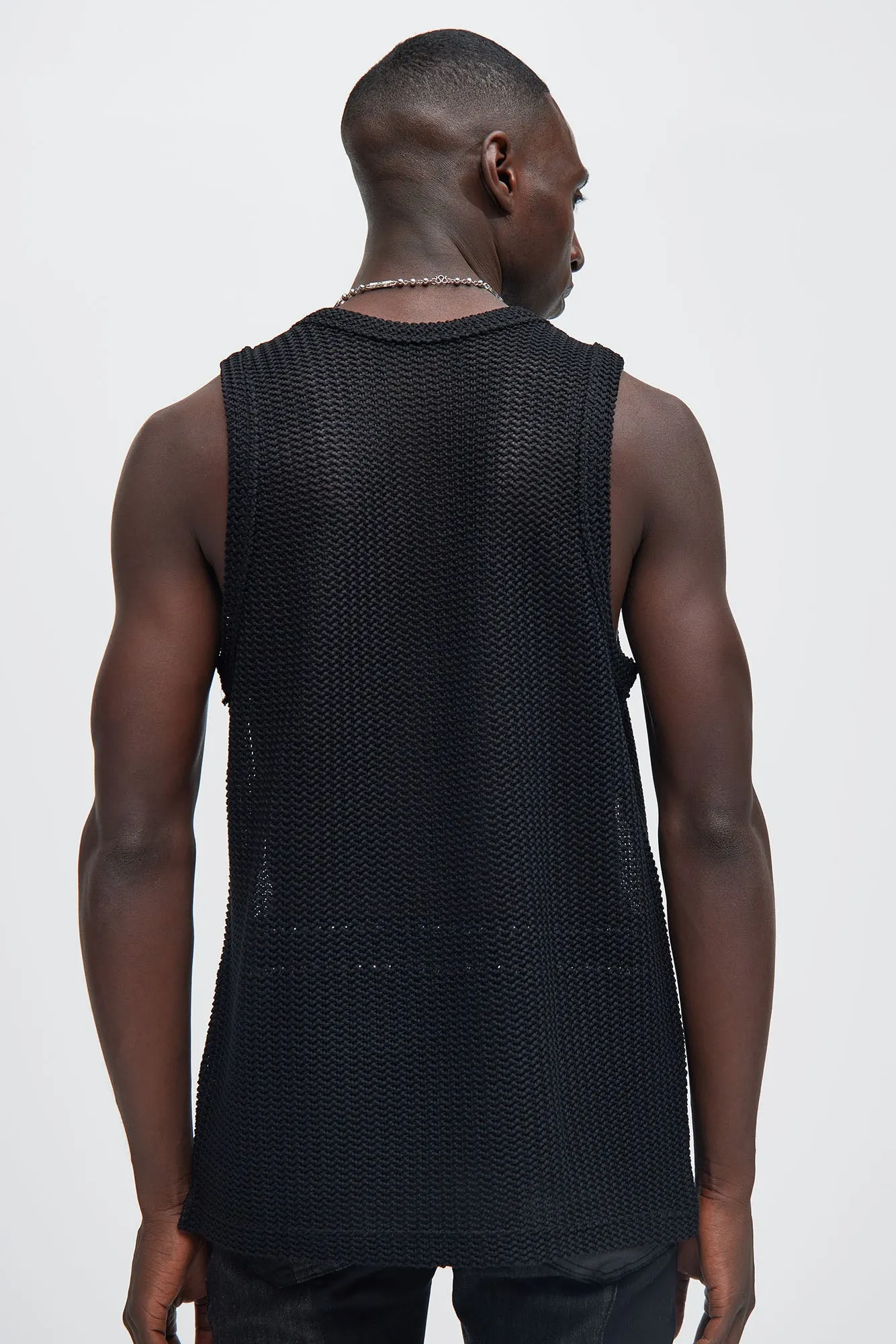 Open Knit Sweater Tank - Black sold by Fashion Nova product image thumbnail 4