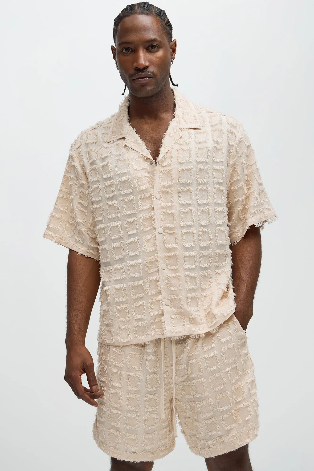 Window Shopping Button Up Shirt - Cream sold by Fashion Nova