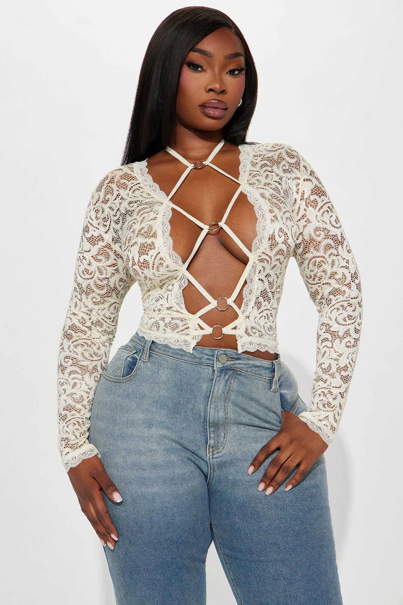 Karissa Lace Top - Cream sold by Fashion Nova product image thumbnail 4