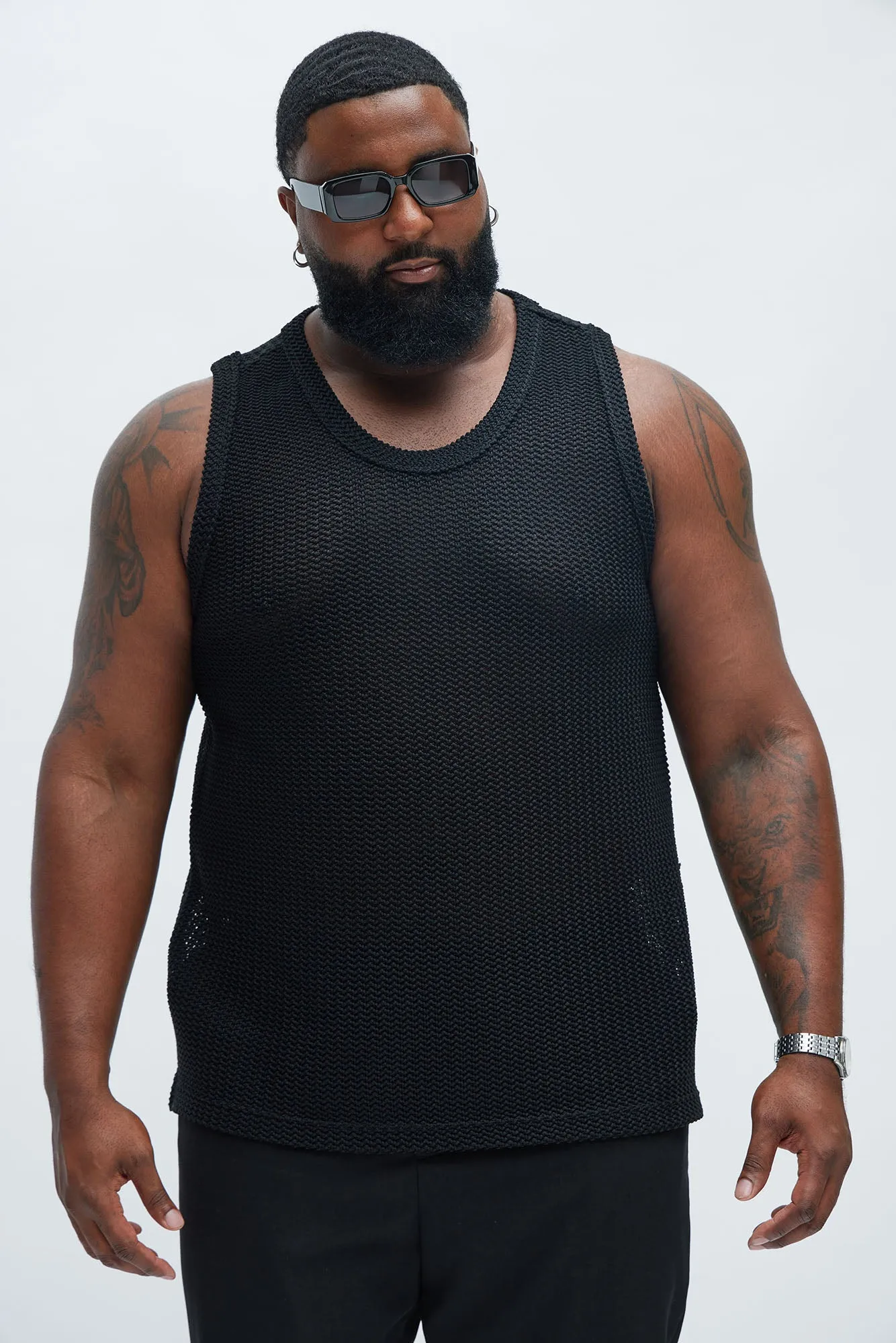 Open Knit Sweater Tank - Black sold by Fashion Nova product image thumbnail 5