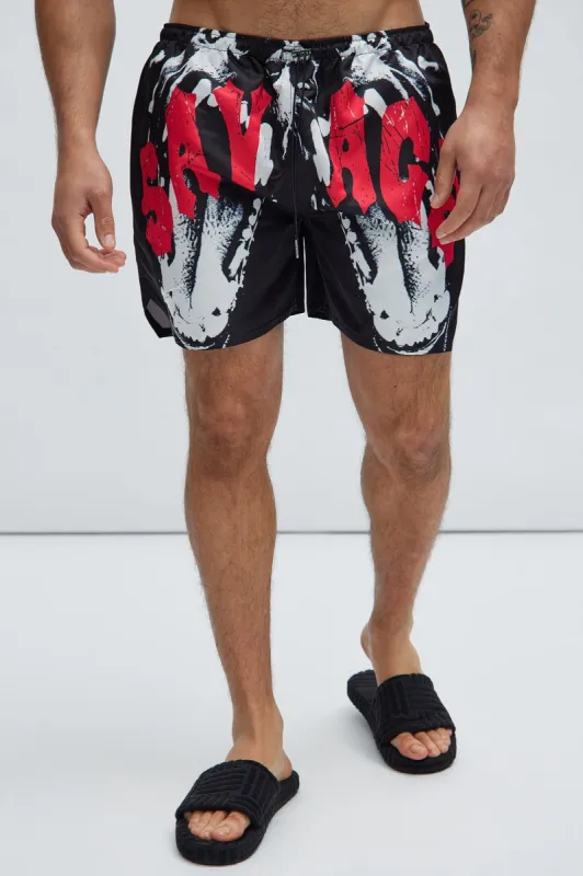 Wild Savage Swim Trunks - Black sold by Fashion Nova