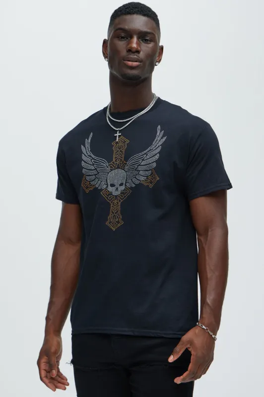 Don't Cross Me Short Sleeve Tee - Black sold by Fashion Nova