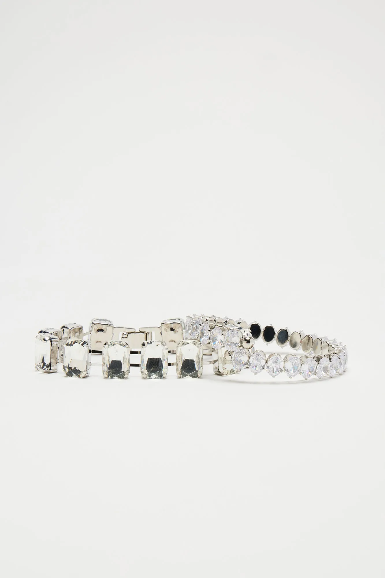 Richer Than Rich Rhinestone Bracelet Set - Silver sold by Fashion Nova product image thumbnail 3