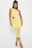 Amber Glow Mesh Midi Dress - Yellow sold by Fashion Nova