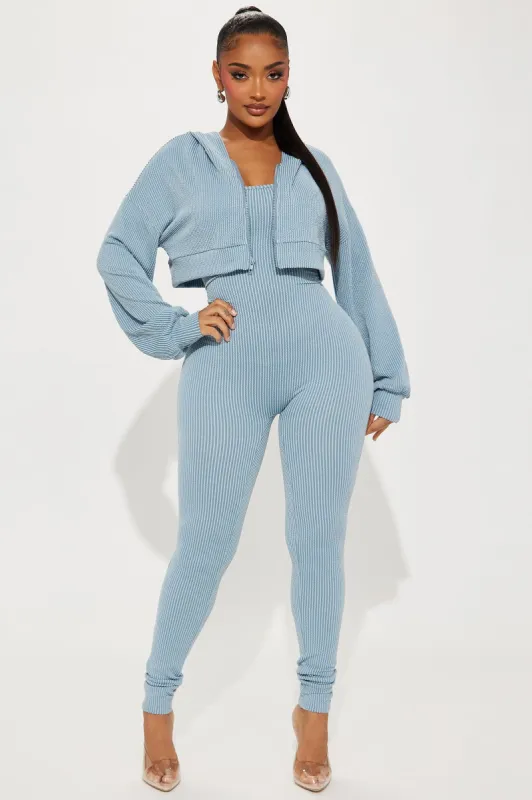 Savannah 2 Piece Jumpsuit Set - Light Blue sold by Fashion Nova
