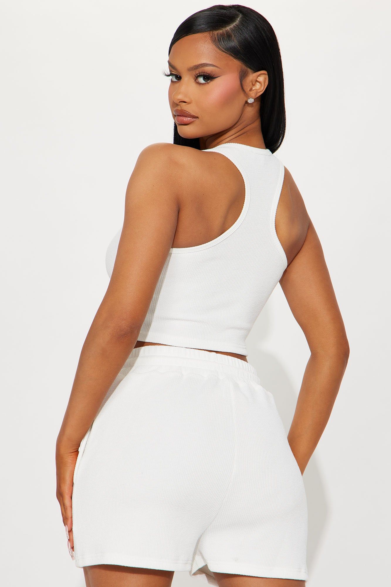 All The Feels Ribbed Short Set - White sold by Fashion Nova product image thumbnail 3