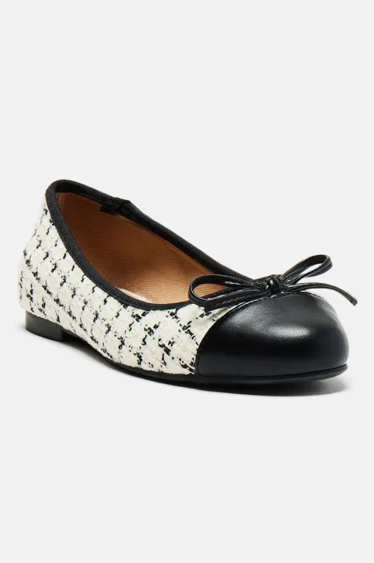 Felt Cute Flats - Black/White sold by Fashion Nova