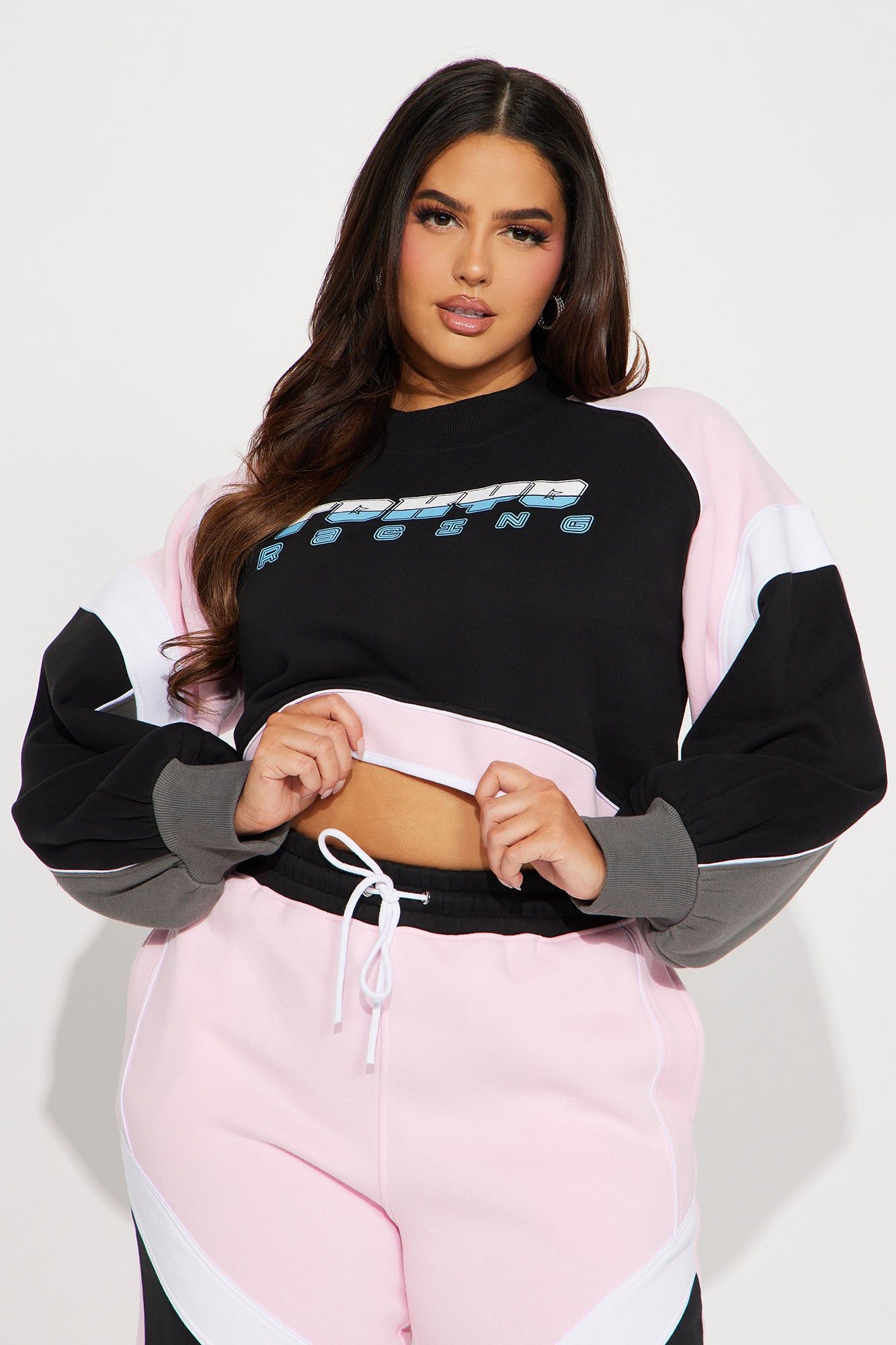 Sport Mode Cropped Sweatshirt - Pink/combo sold by Fashion Nova product image thumbnail 4