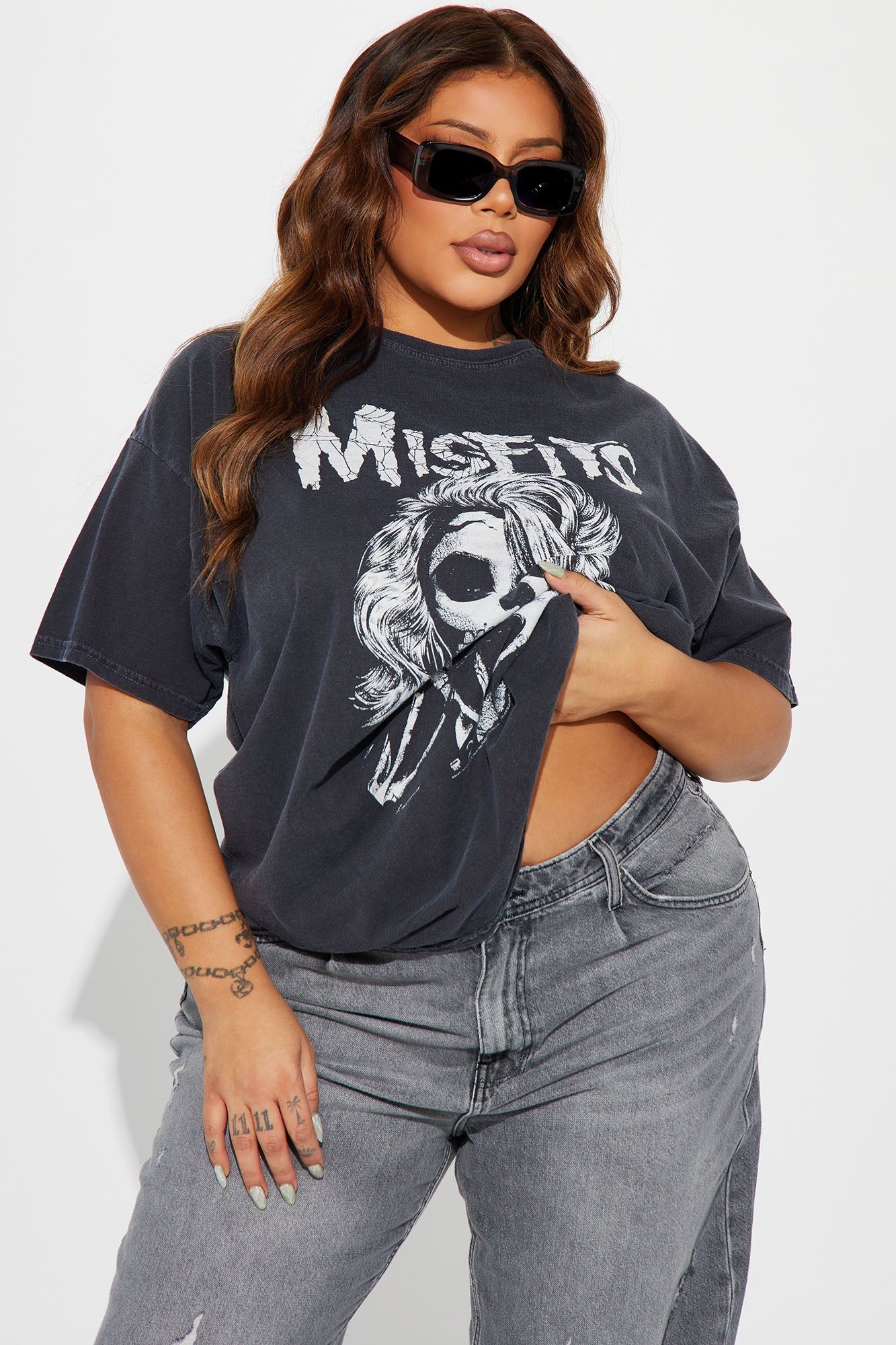 Misfits Washed Tshirt - Charcoal/combo sold by Fashion Nova product image thumbnail 4
