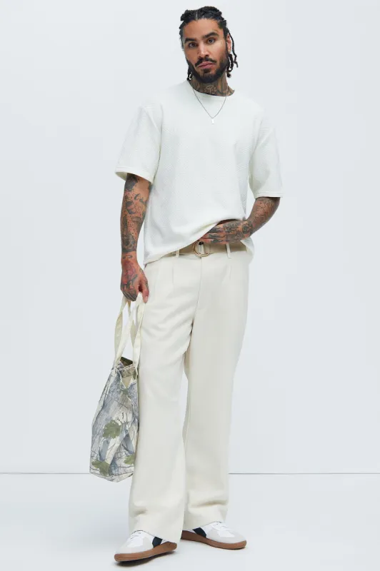 Burley Geo Textured Relaxed Short Sleeve Tee - Off White sold by Fashion Nova