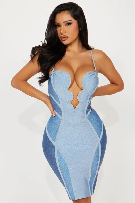 Rio Nights Bandage Midi Dress - Blue sold by Fashion Nova